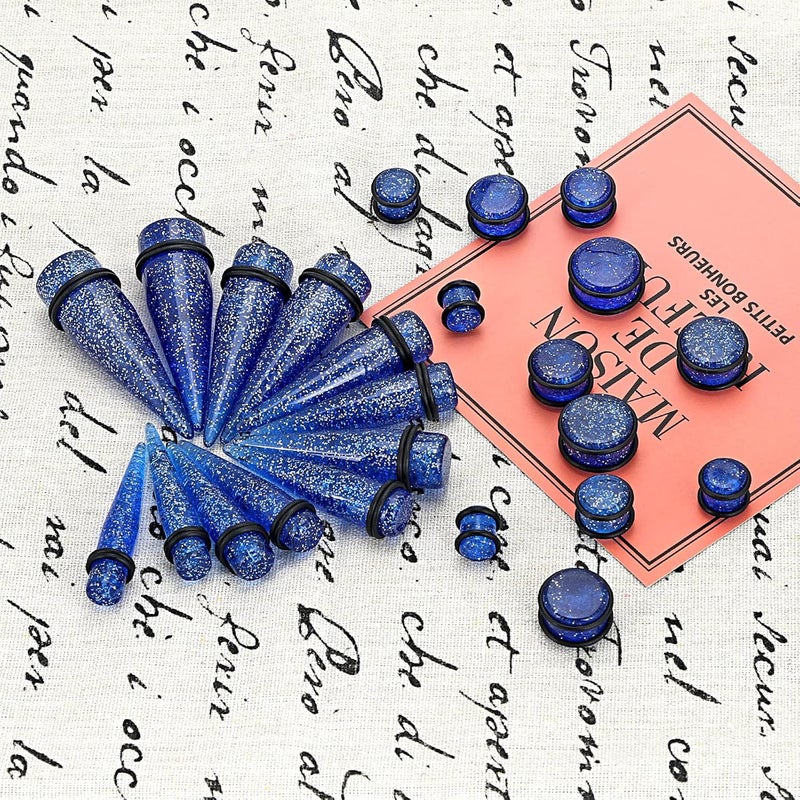 Qmcandy 24pcs Big Gauge Taper Kit Ear Stretching 00G-20mm Large Acrylic Tunnel Plug Set - Image 2
